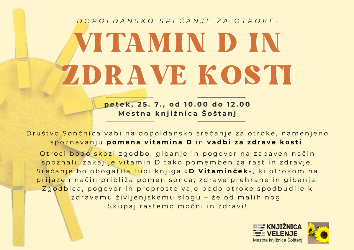 Dopoldansko srečanje za otroke: Vitamin D in zdrave kosti