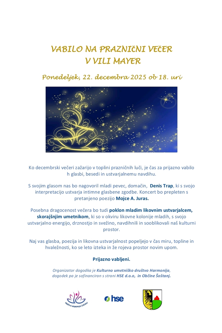 Vabilo na praznični dogodek ob koncu leta