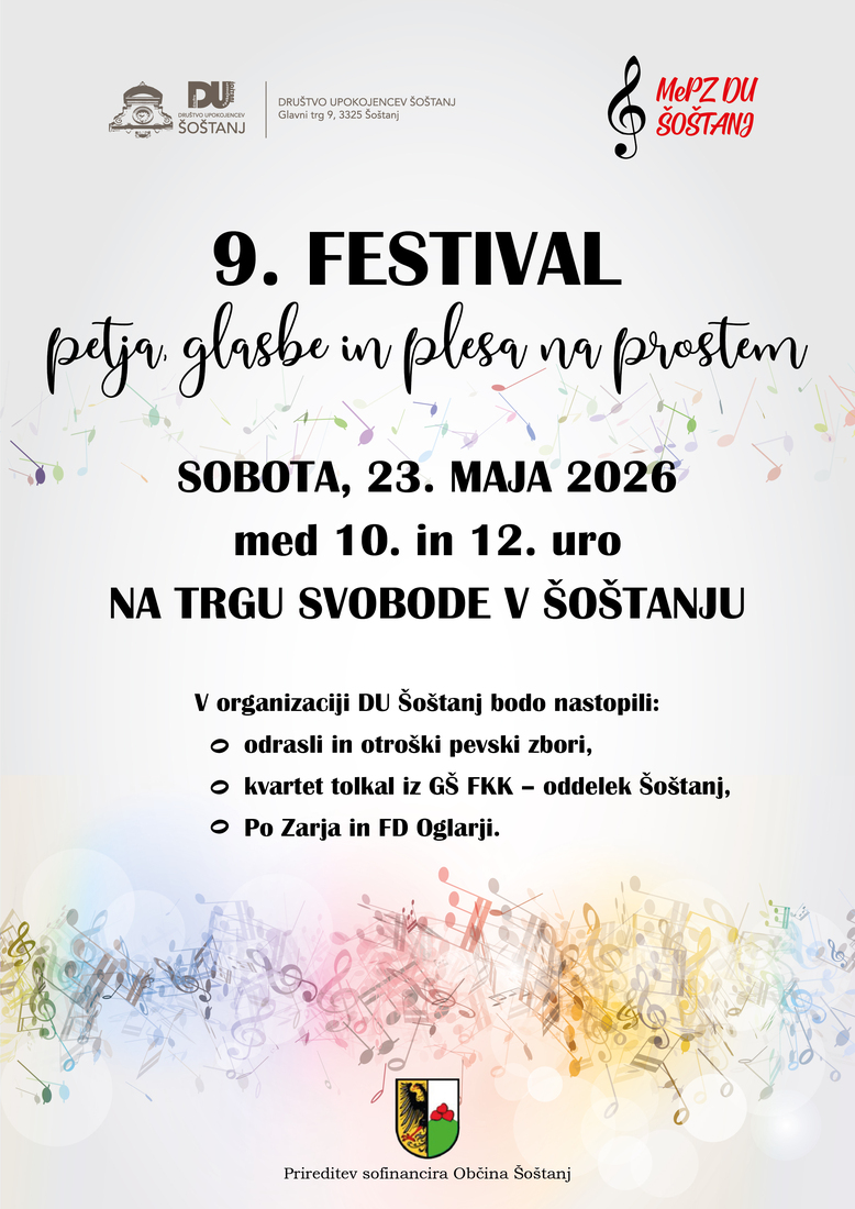 9. Festival petja, glasbe in plesa na prostem