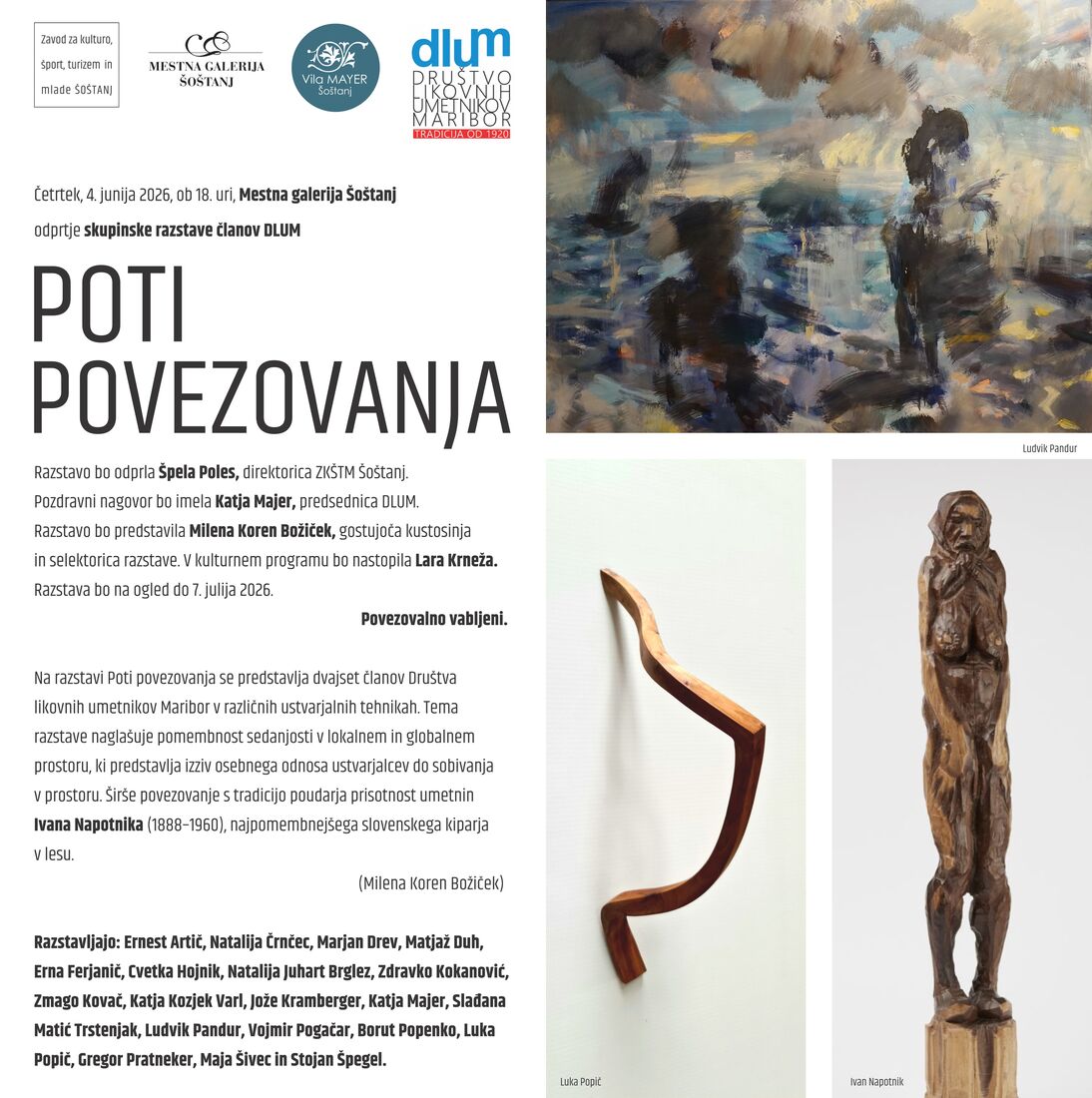 Poti povezovanja, skupinska razstava članov DLUM