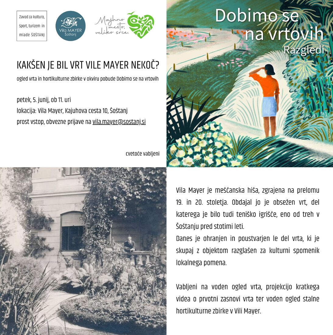 Kakšen je bil vrt Vile Mayer nekoč? Dobimo se na vrtovih