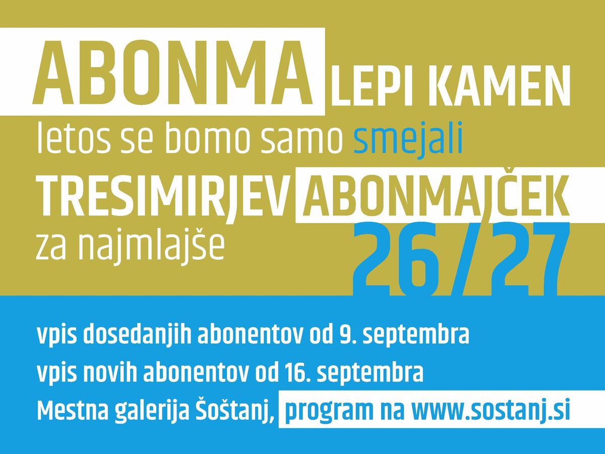 Abonmaji Zavoda 4 Šoštanj 2026/2027