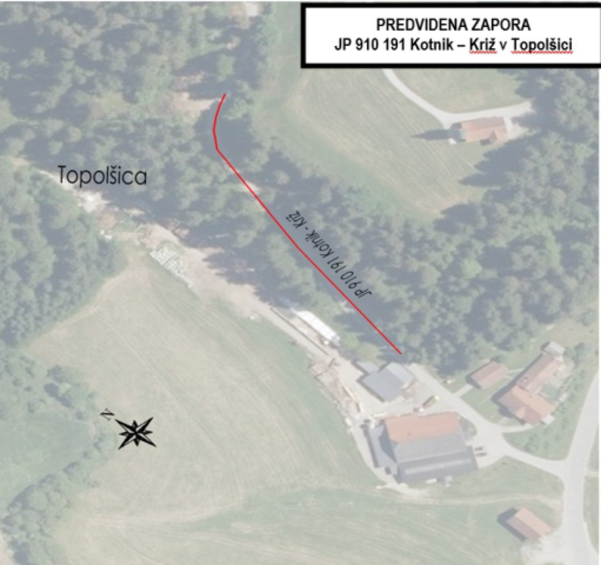 Delna zapora javne poti v Topolšici